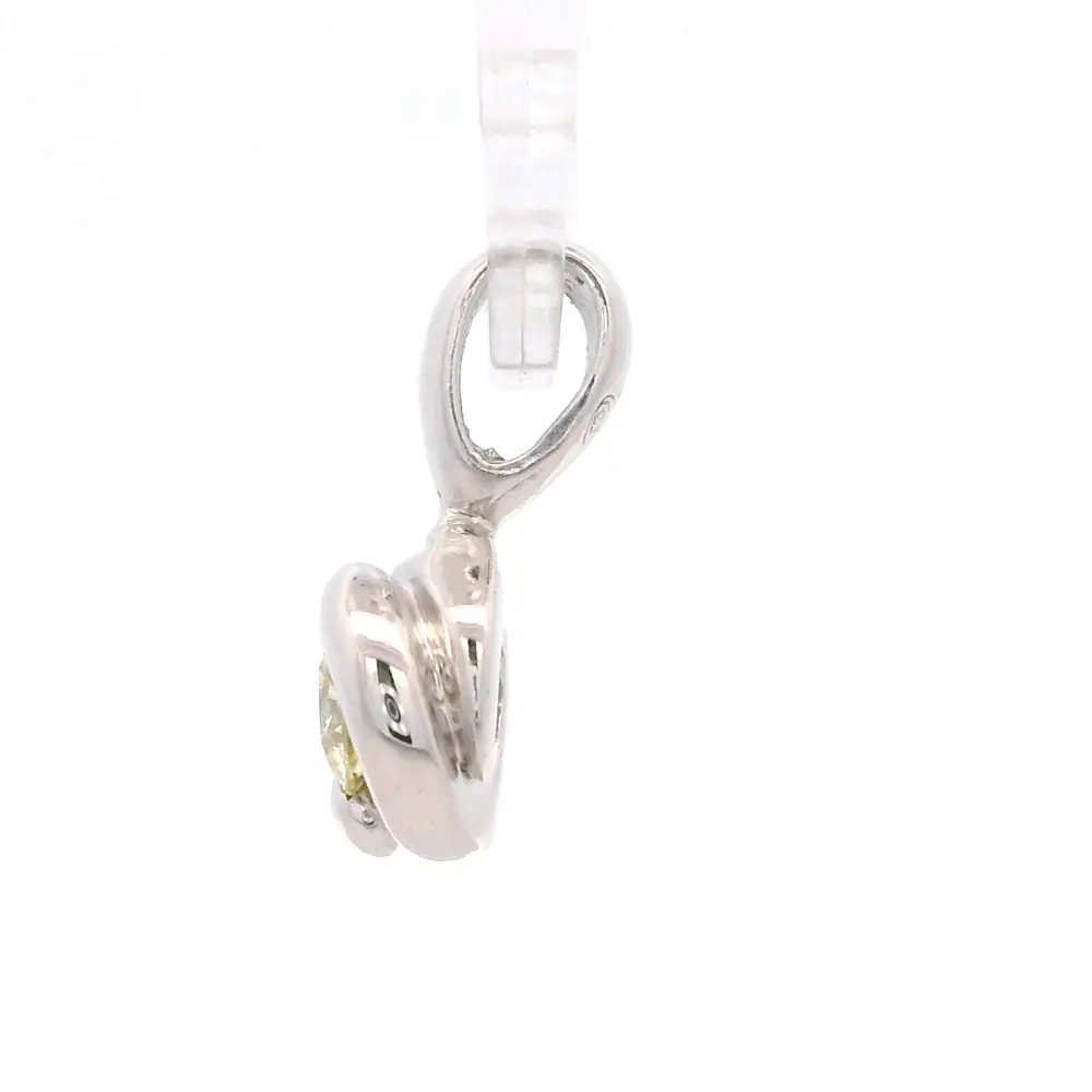 Colgante Circular 18K Rodinado con 1 Diamante
