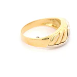 Anillo Bombé Calado 18K Dos Oros con 10 Diamantes