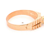 Anillo Sello Tallado Lateral 18K Oro Rosado con Diamante