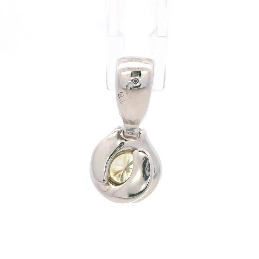 Colgante Circular 18K Rodinado con 1 Diamante