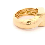 Anillo Bombé Cuadrado 18K Oro Amarillo con 9 Diamantes