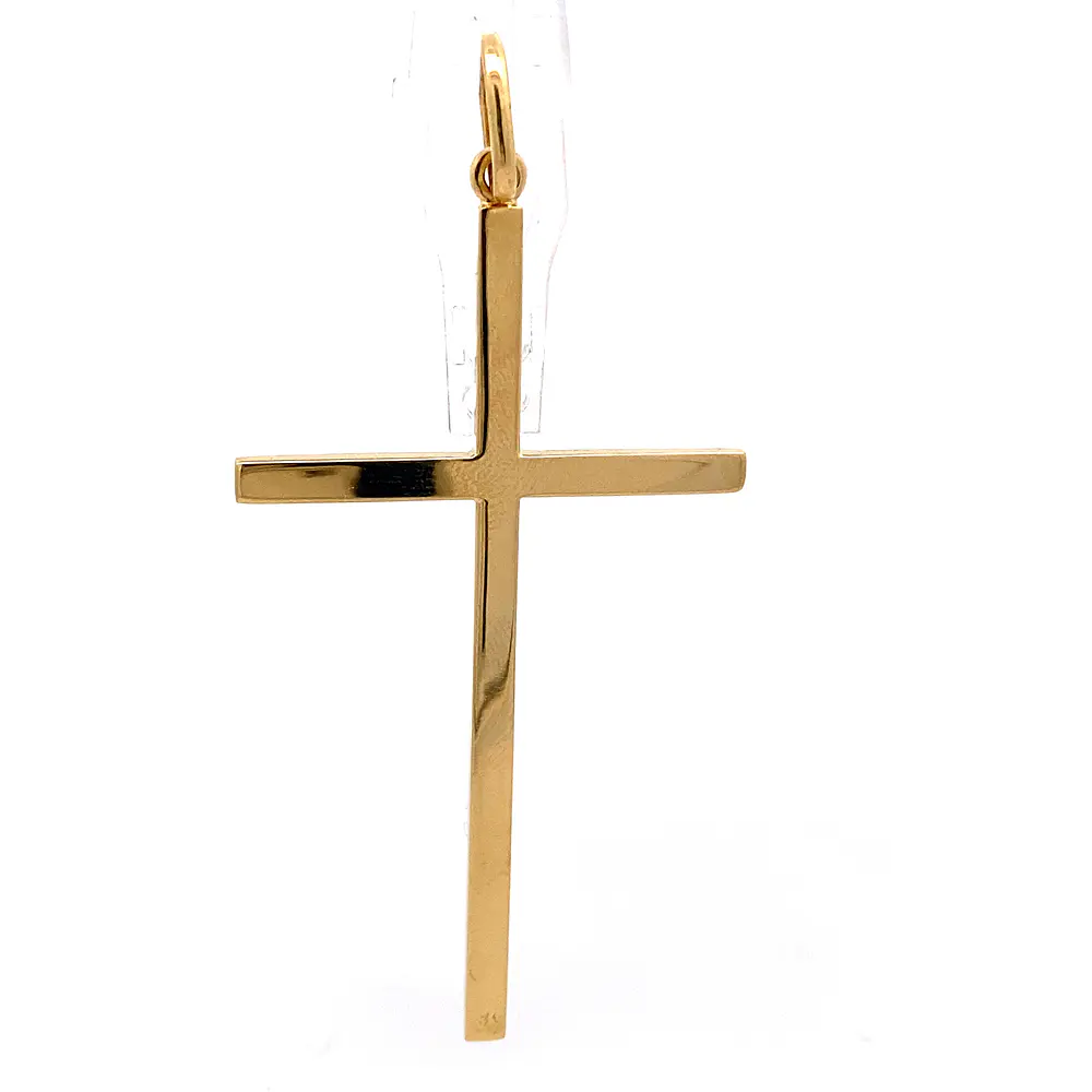 Colgante Cruz 18K Oro Amarillo con 23 Moissanitas