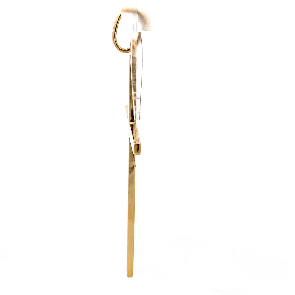 Colgante Cruz 18K Oro Amarillo con 23 Moissanitas