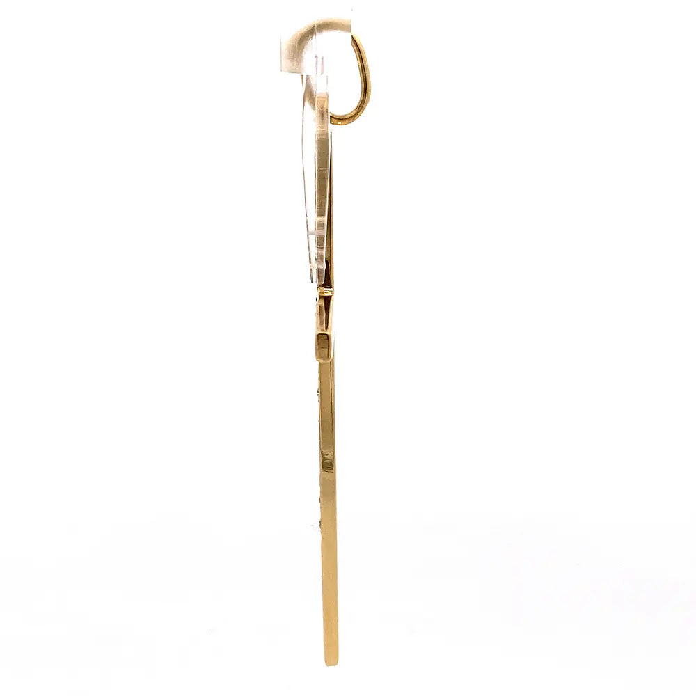 Colgante Cruz 18K Oro Amarillo con 23 Moissanitas