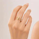 Anillo de Oro Amarillo 18K Rejilla Simple 
