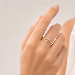 Anillo de Oro Amarillo 18K Calado Ipsilon
