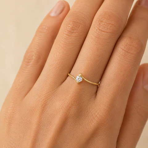 Anillo de Oro Amarillo 18K Calado