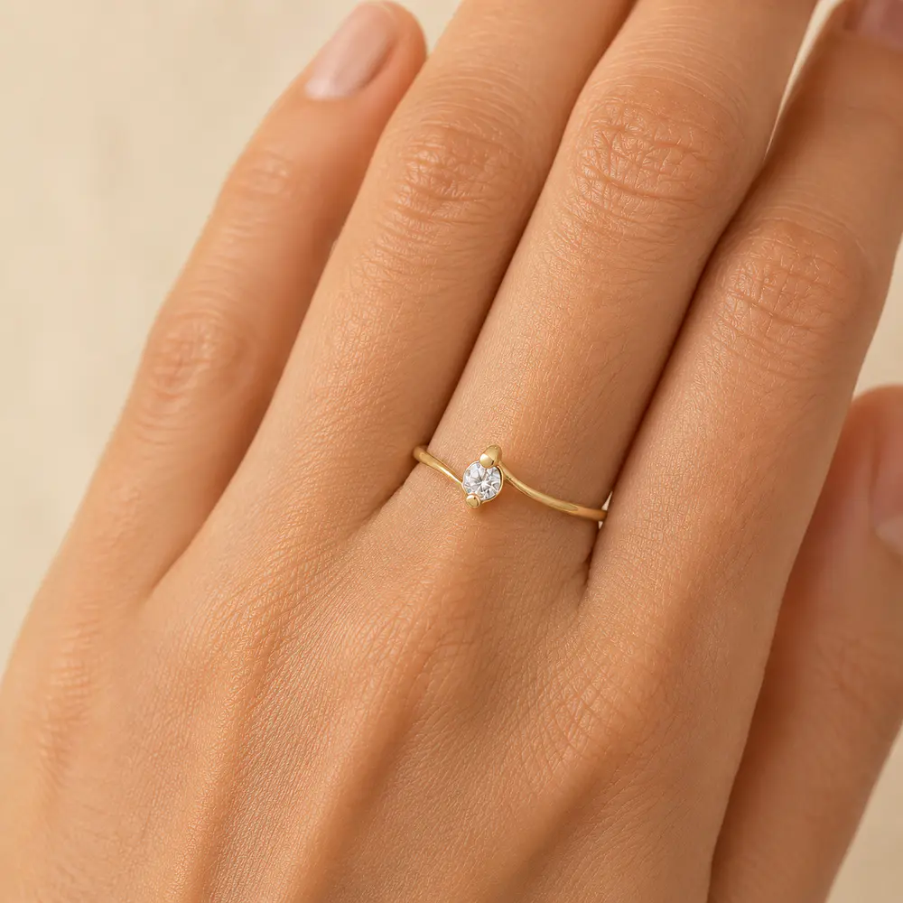 Anillo de Oro Amarillo 18K Calado