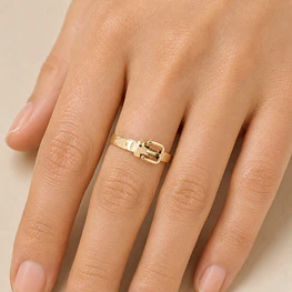 Anillo de Oro Amarillo 18K Cinturón Calado Tallado