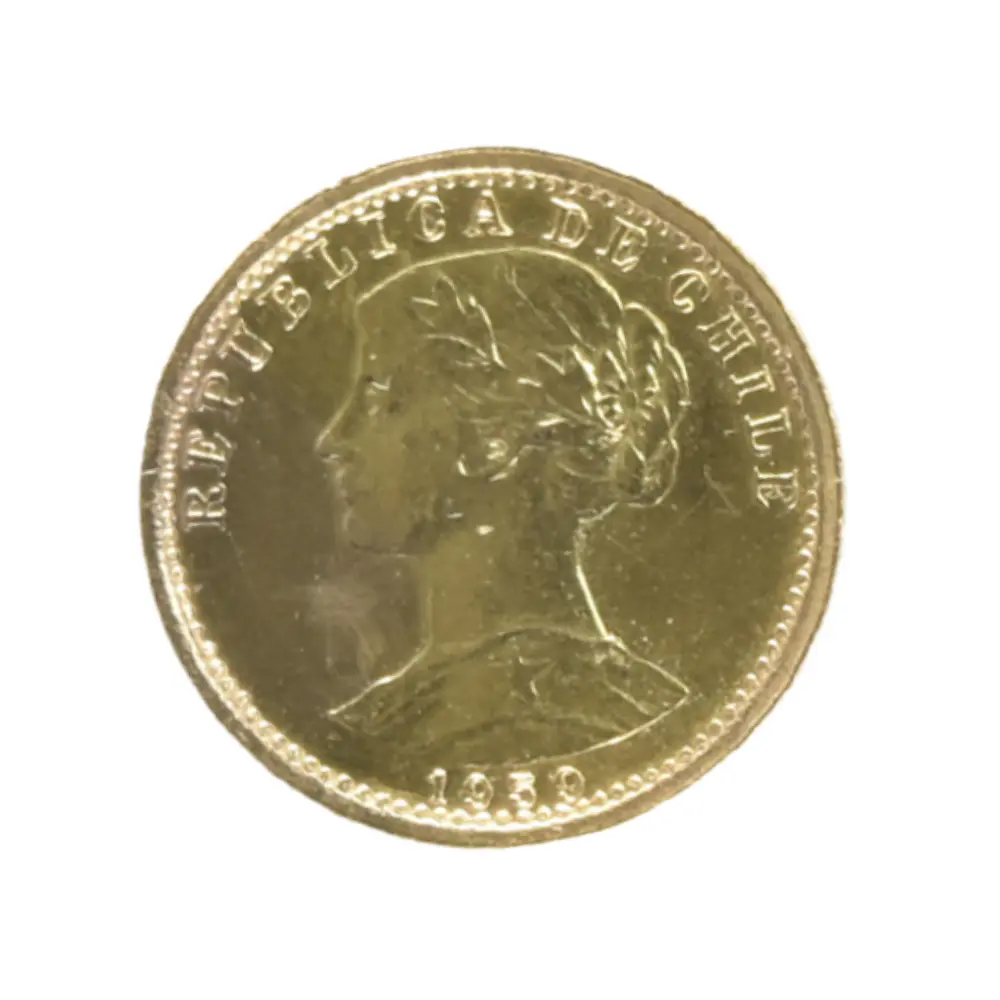 Moneda Nacional de Oro 20 Pesos 2 Cóndores Chile Año 1959