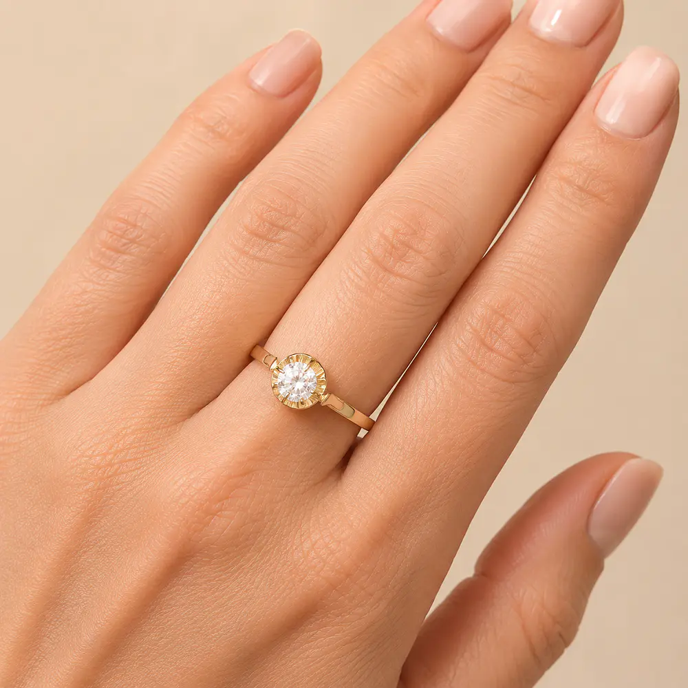 Anillo de Oro Amarillo 18K Circular 