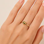 Anillo De Oro Amarillo 18K Corazón Tallado