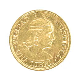 Moneda de Oro Perú 1 Libra 1912