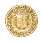 Moneda de Oro Perú 1 Libra 1912