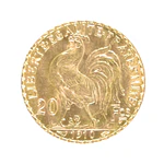 Moneda de Oro Francia 20 Francos 1910 Marianne Gallo