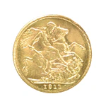 Moneda de Oro Un Soberano Reino Unido 1916