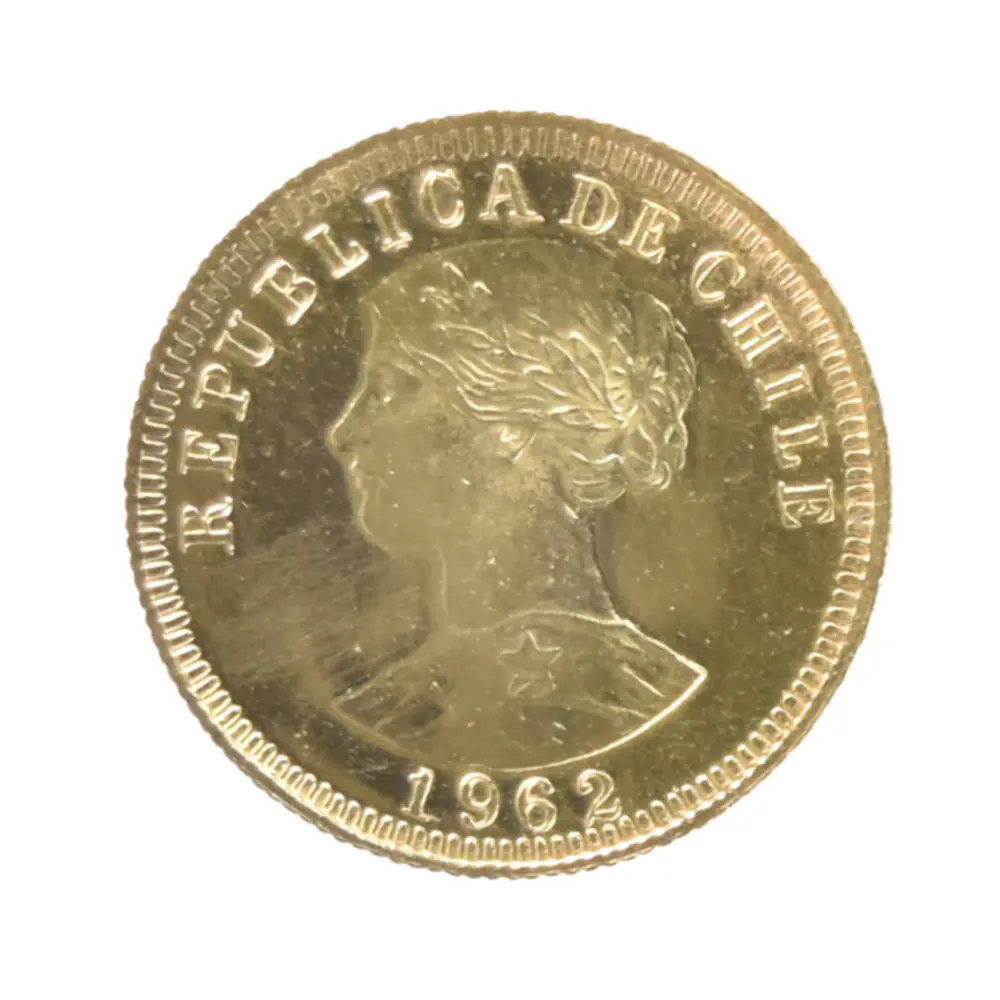 Moneda de Oro Chile 50 Pesos 5 Cóndores 1962