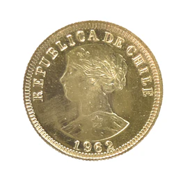 Moneda de Oro Chile 50 Pesos 5 Cóndores 1962