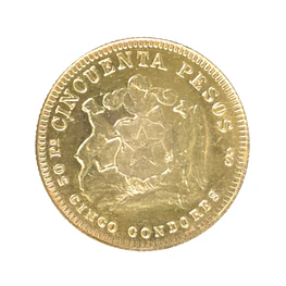 Moneda de Oro Chile 50 Pesos 5 Cóndores 1962