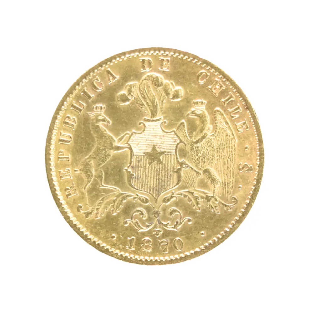 Moneda de Oro Chile 10 Pesos 1870