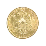 Moneda de Oro Chile 10 Pesos 1870