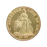 Moneda de Oro Chile 10 Pesos 1865