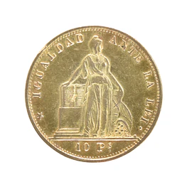 Moneda de Oro Chile 10 Pesos 1865