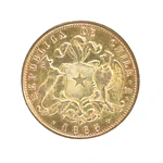 Moneda de Oro Chile 10 Pesos 1865