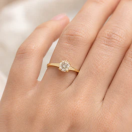 Anillo de Oro Amarillo 18K Solitario