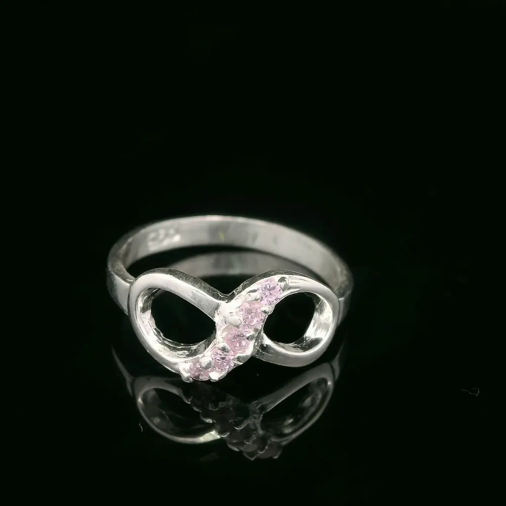 Anillo de Plata Infinito con Circones de Colores