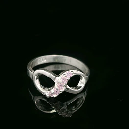 Anillo de Plata Infinito con Circones de Colores