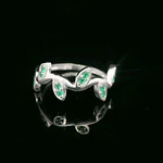 Anillo de Plata Hojas de Laurel con Circones de Colores