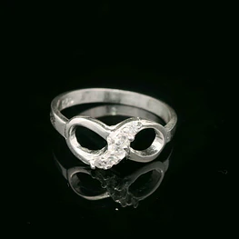Anillo de Plata Infinito con Centro de Circones de Colores