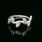 Anillo de Plata Hojas de Laurel con Circones