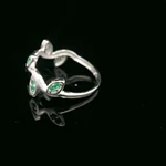Anillo de Plata Hojas de Laurel con Circones de Colores