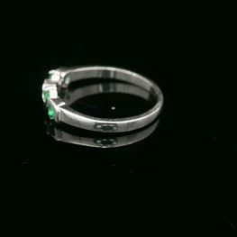 Anillo de Plata Argolla con Centro Ondulado y 5 Circones