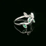 Anillo de Plata Hojas de Laurel con Circones de Colores