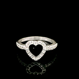 Anillo de Plata con Corazón Central en Circones de Colores