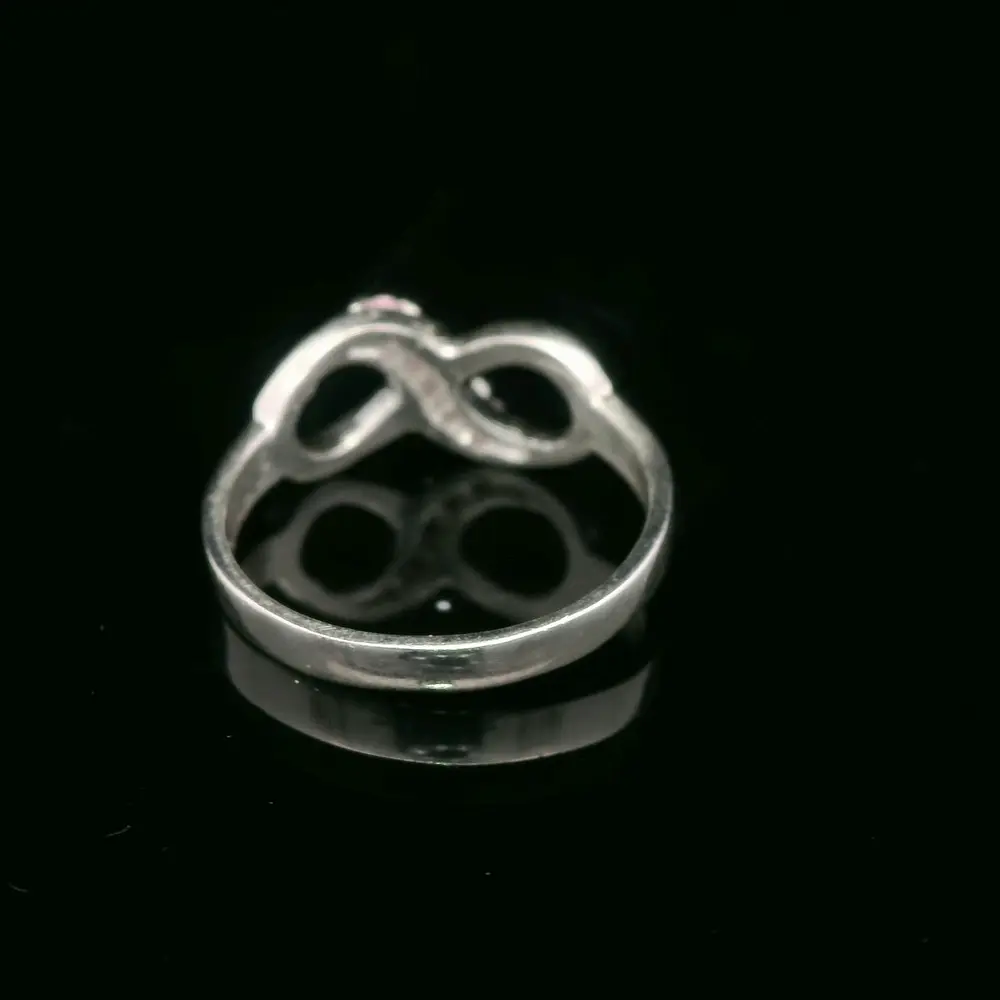 Anillo de Plata Infinito con Circones de Colores