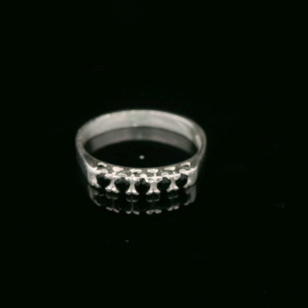Anillo Cintillo Agua Marina Circones Plata 925 - 12