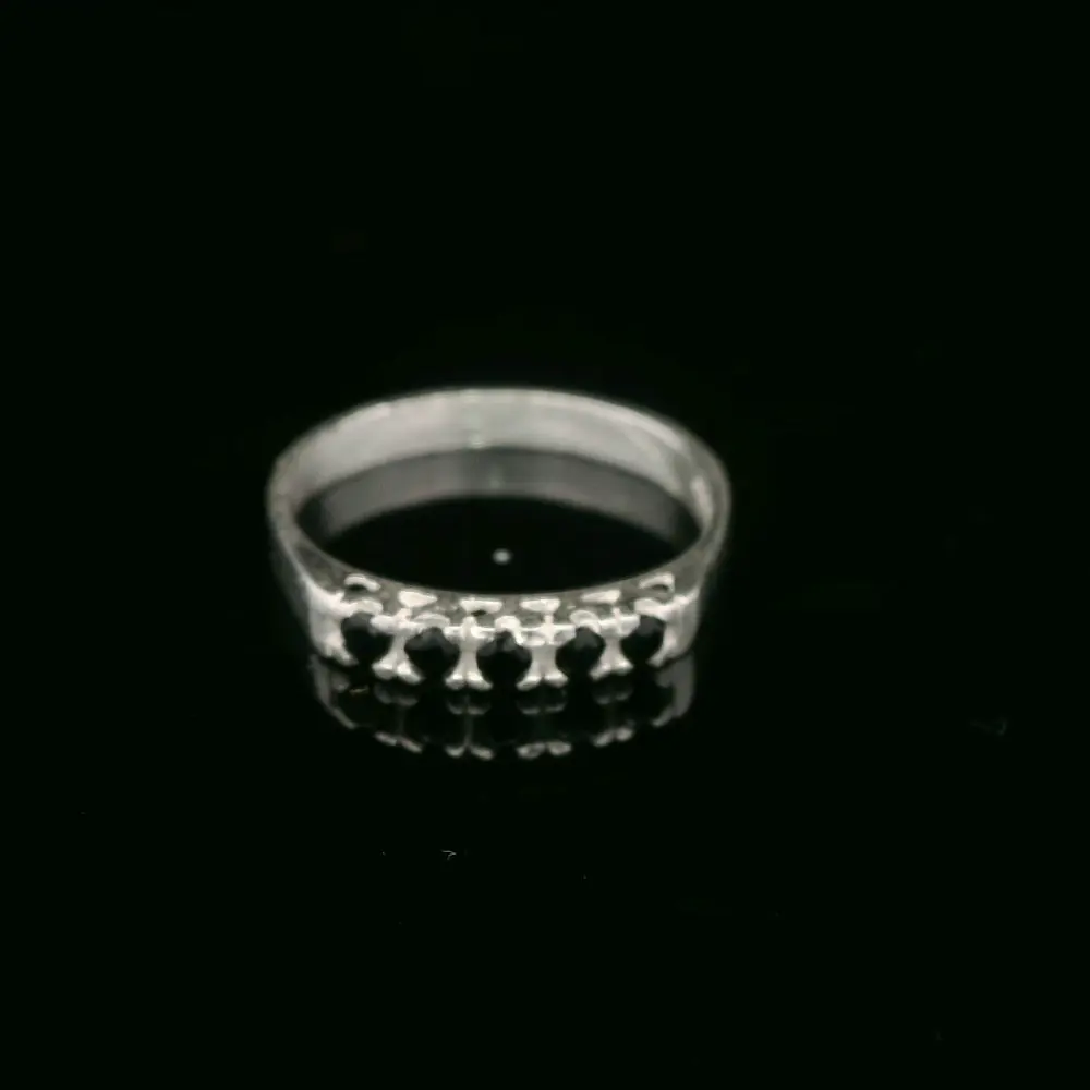 Anillo de Plata Cintillo con 5 Circones de Color