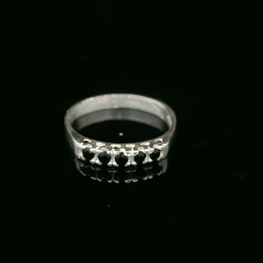 Anillo de Plata Cintillo con 5 Circones de Color