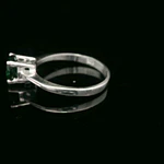 Anillo de Plata Solitario con Circón Redondo de Color
