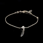 Pulsera de Plata Limada Punto de Luz con Pluma