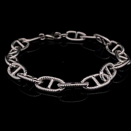 Pulsera de Plata Banana de Eslabones Grandes