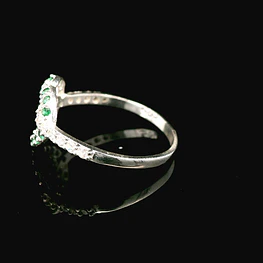 Anillo de Plata Argolla con Corazón Central y Circones