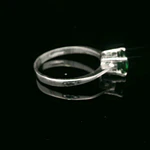 Anillo de Plata Solitario con Circón Redondo de Color