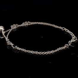 Pulsera de Plata RH Limada Doble con Corazones Intercalados y Esfera