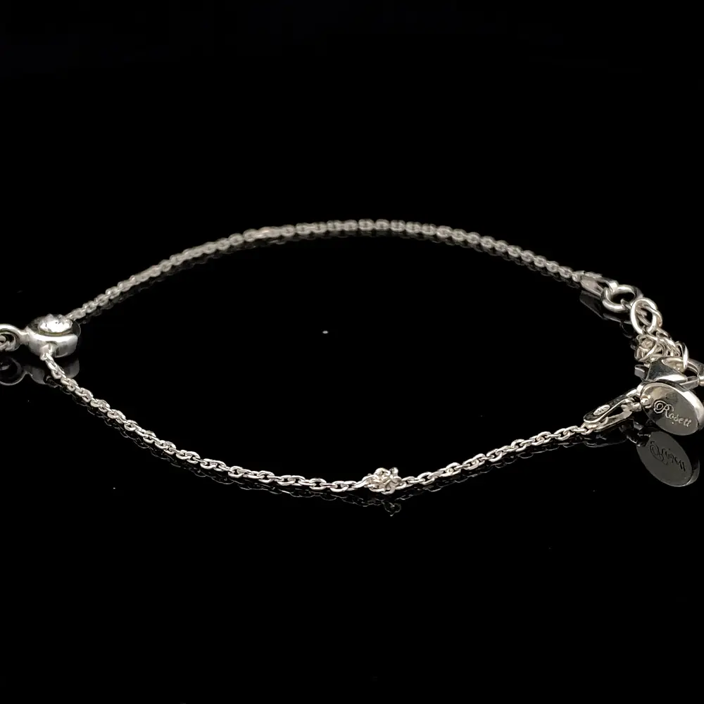 Pulsera de Plata Limada Punto de Luz con Pluma