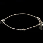 Pulsera de Plata Limada Punto de Luz con Pluma